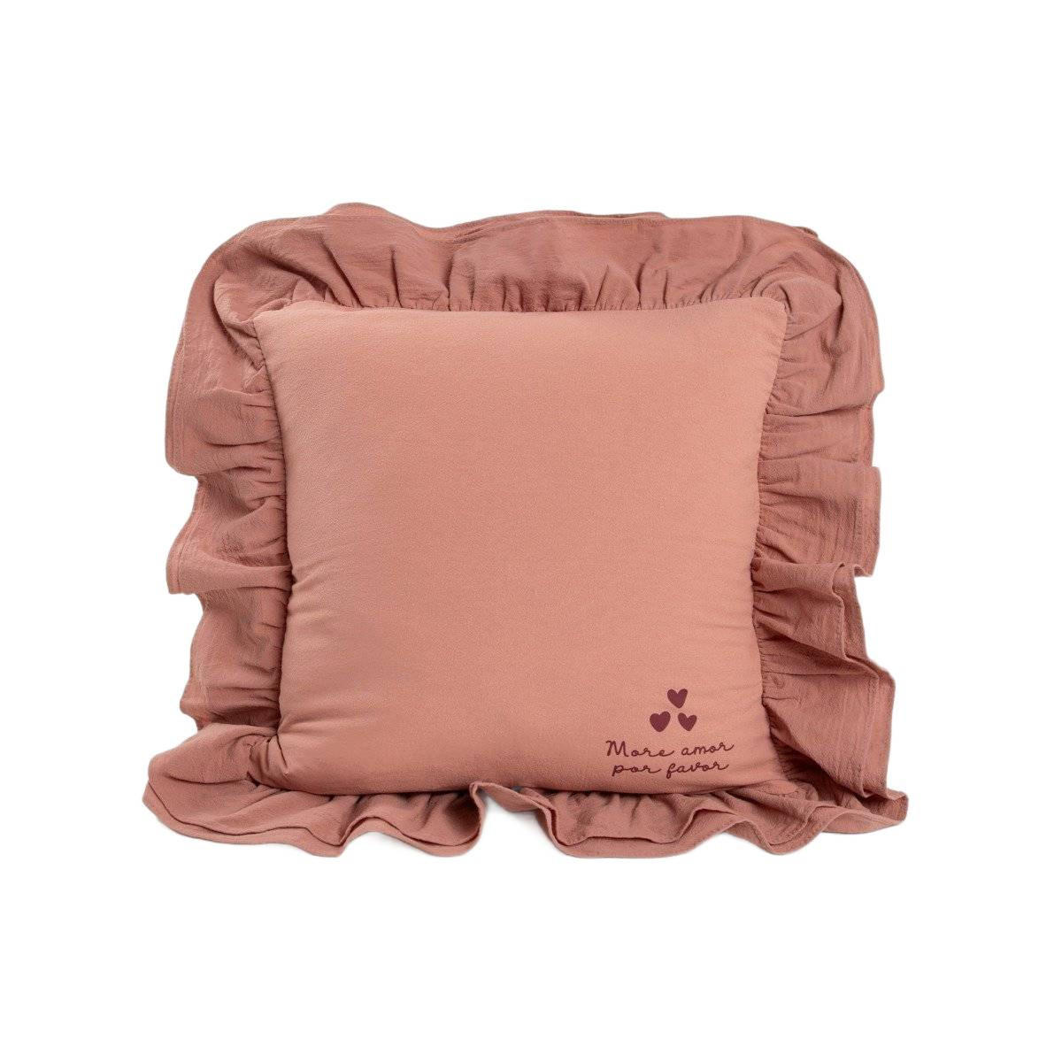 KOPFKISSENBEZUG Cherish Love Baumwolle 45/45 cm - Rosa, Textil (45/45cm) - Homla