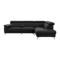 SOFA ohne Schlafmöglichkeit - 6 Personen - Leder - Schwarz - - Schwarz, Leder (288/82/219cm) - Vente-Unique