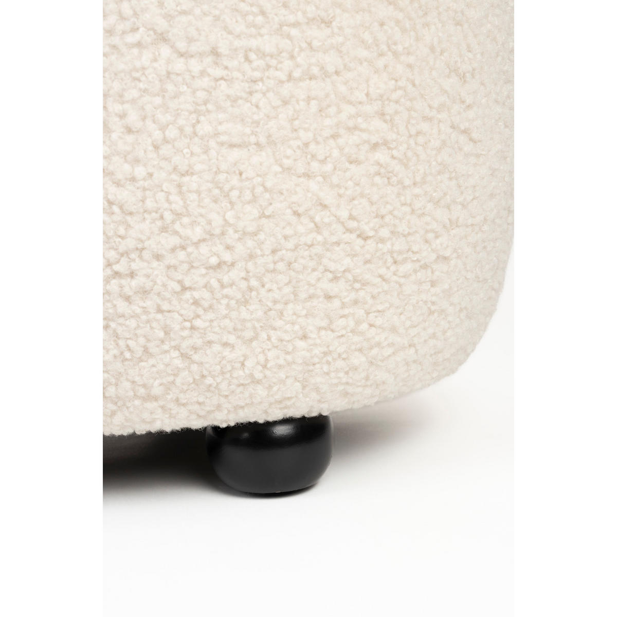 SITZHOCKER Noxx Pouf/ Organisch Geformt Bouclé Weiß - Weiß, Kunststoff (46/41/120cm) - Housecraft Living