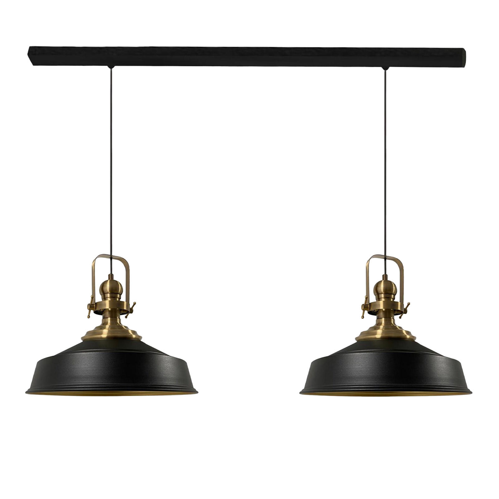 PENDELLEUCHTE Asletl 2 Flammig 41/36 cm - Schwarz, Metall (36/41/28cm) - Bamyum
