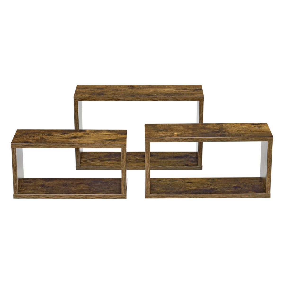 WANDREGAL-SET 3 TLG. Mandal - Dunkelbraun, Holzwerkstoff (37/19/14.5cm) - [en.casa]
