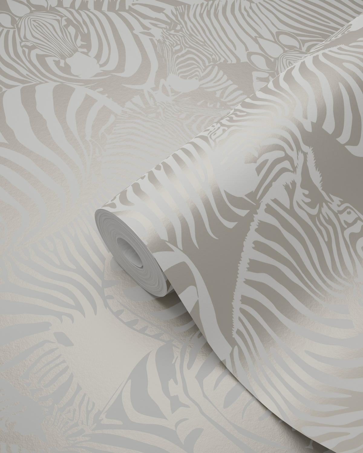 TAPETE Zebras 53 cm x 10.05 m - Grau, Papier (53/1000cm) - Origin Wallcoverings