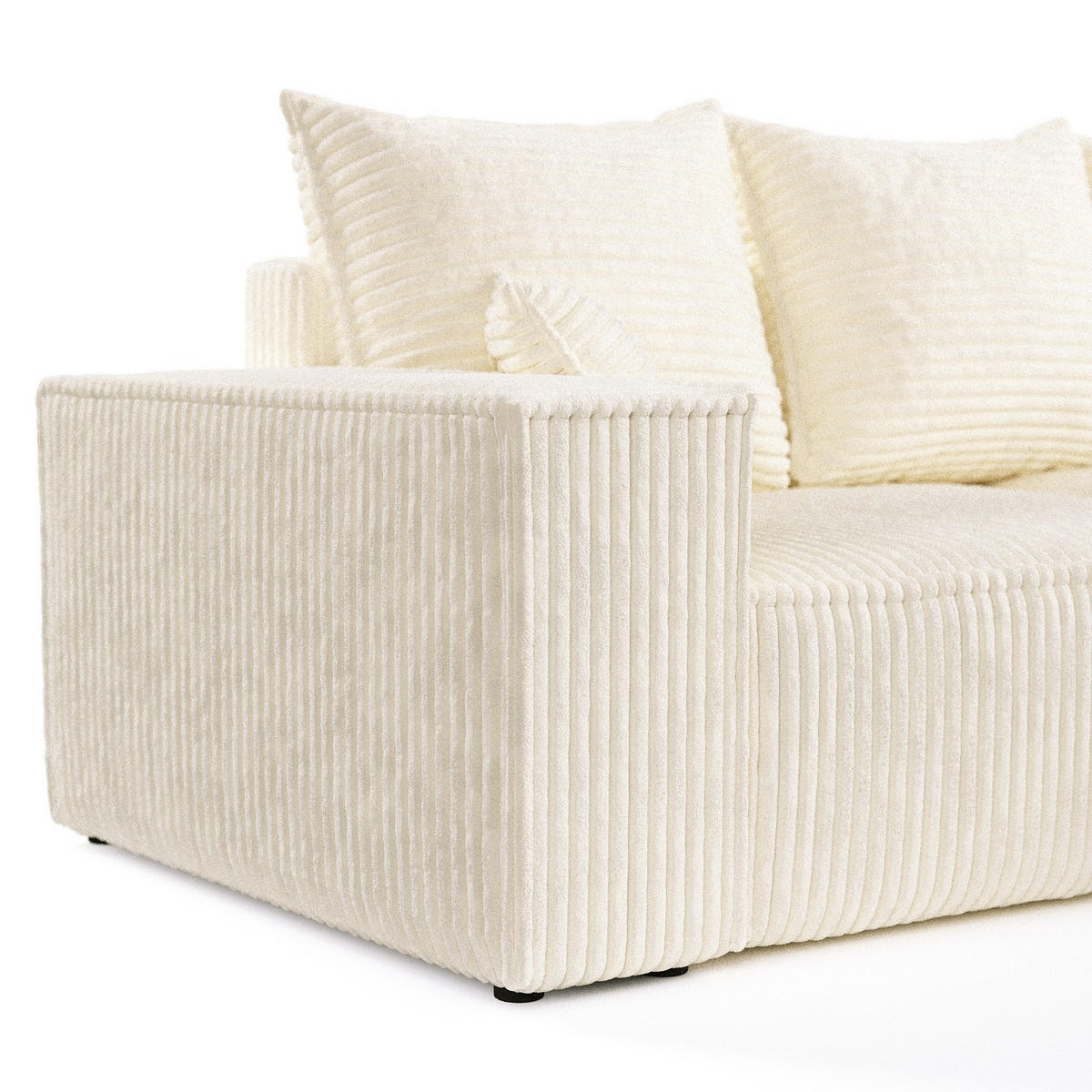 ROHOVÁ SEDAČKA SENSO, textil, Krémová - černá/krémová, dřevo/kompozitní dřevo (255/148cm) - AltaBeds