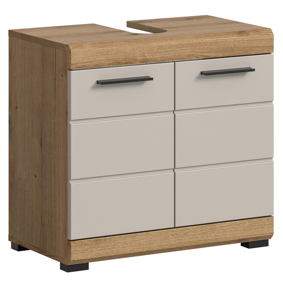WASCHBECKENUNTERSCHRANK Sand Kashmir, Evoke Eiche, Badezimmer Unterschrank 60 cm - Kaschmir/Eichefarben, Holzwerkstoff/Kunststoff (60/56/34cm) - Inn.Furn