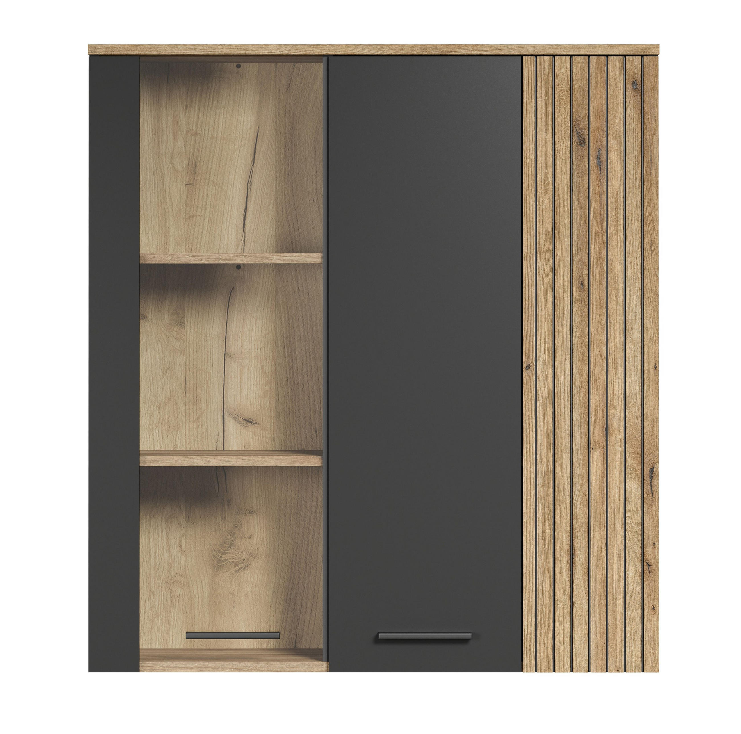 VITRINE Esteban Anthrazit - Anthrazit, Holzwerkstoff (90/99/34cm) - Trendteam