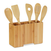 KÜCHENUTENSILIENHALTER - Hellbraun, Holz - Relaxdays