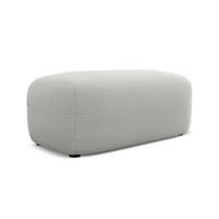 POUF Bouclé Stoff Grau - Hellgrau/Schwarz, Kunststoff/Textil (92/40/48cm) - Makamii