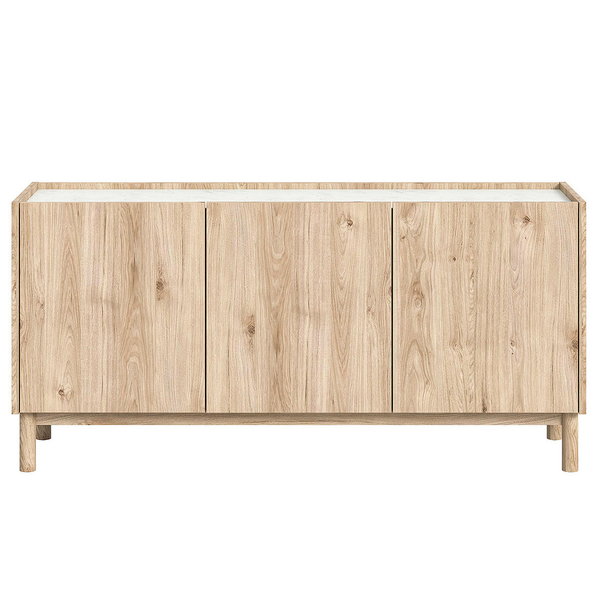 SIDEBOARD - Marmor Weiß Dekor / Eiche Hickory Dekor - Weiß, Holzwerkstoff (148/71/42cm) - home24