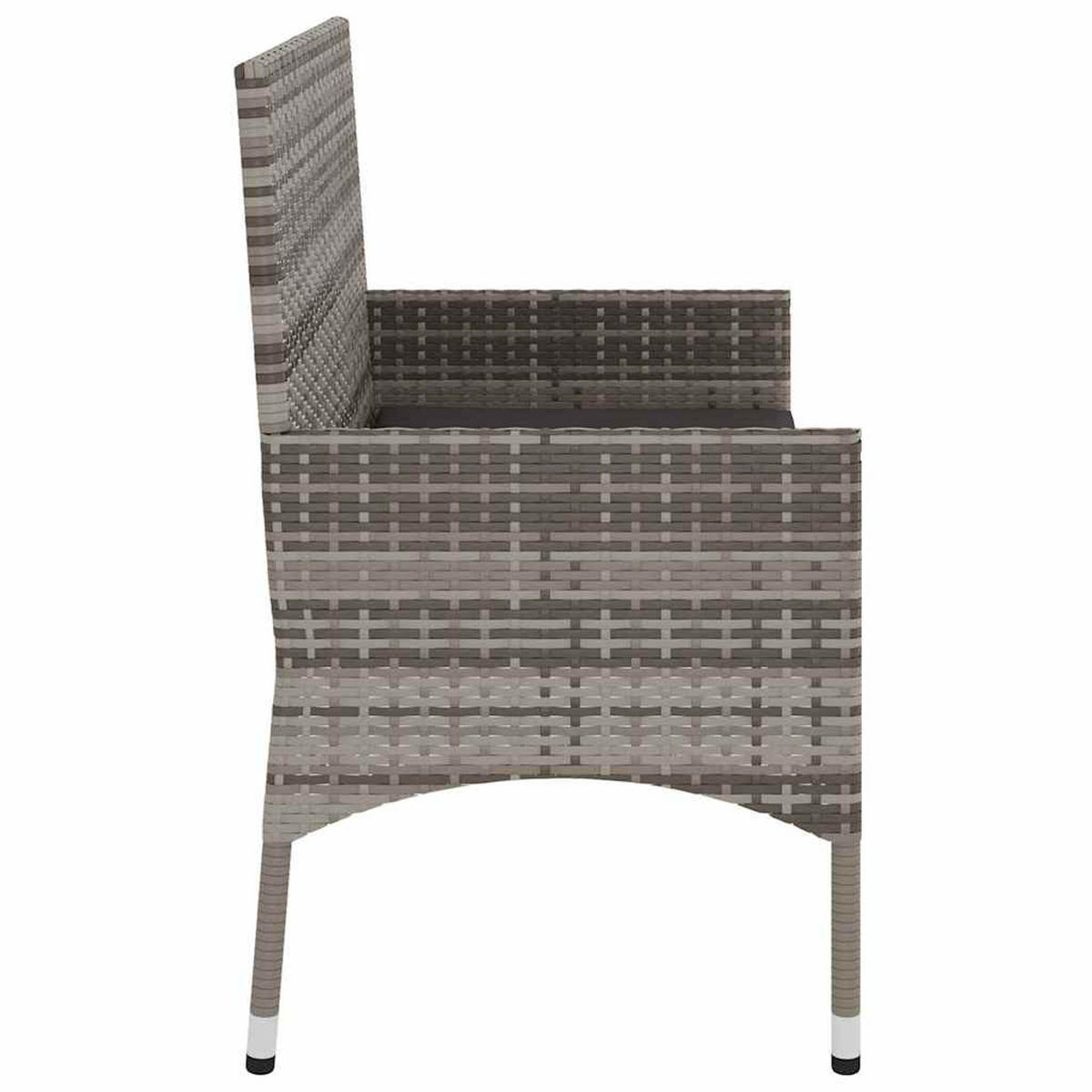 GARTENBANK 2-Sitzer Mit Kissen Grau Poly Rattan - Grau, Kunststoff (90/85/51cm) - vidaXL