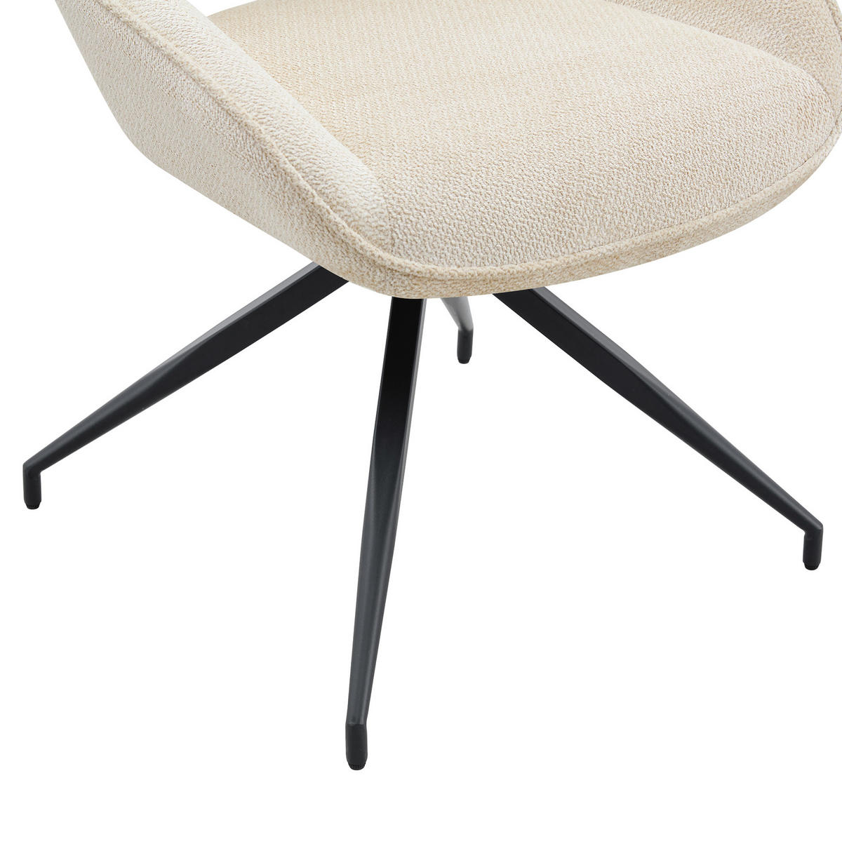 ESSZIMMERSTUHL 2er-Set drehbar Strukturstoff Metallgestell - Beige, Metall (50/87/50cm) - Meubliv