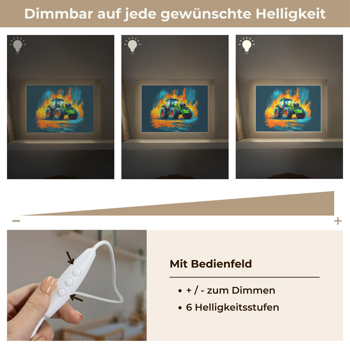 NACHTTISCHLAMPE Abstrakt - Traktor - Grün 20x15 cm - Dunkelblau, Holzwerkstoff (8/20/15cm)