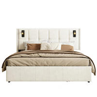 POLSTERBETT 160x200 Beige Samt - Beige, Metall (160/200cm) - SHOPENTRA
