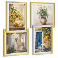 BILDER SET 4er Set - 50x50 cm & 40x60 cm Goldrahmen - Architektur der Zitronenstadt - Goldfarben, Kunststoff (50/50cm) - TULUP