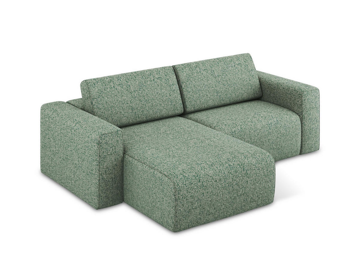 ECKSOFA Links Strukturstoff Stoff Grün - Schwarz/Hellgrün, Kunststoff/Textil (167/224cm) - Makamii
