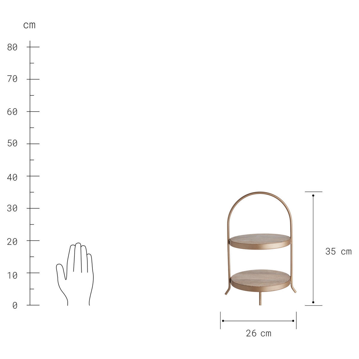 ETAGERE Kate - Braun, Holz (24/35cm) - Butlers
