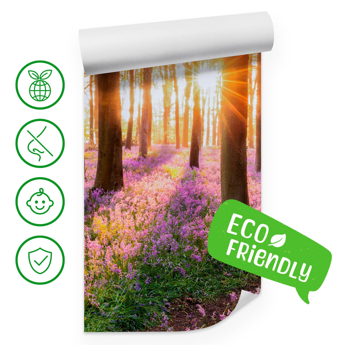 FOTOTAPETA Les Kvety Východ Slnka Krajina 3D 400 x 280 cm - oranžová/hnedá, papier (400/280cm) - Muralo