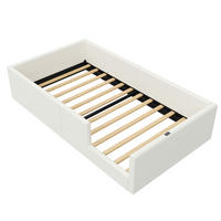 KINDERBETT 90/200 cm DE-03454, mit Schutzgeländer, in Weiß - Weiß, Holzwerkstoff (90/200cm) - ComfortXL