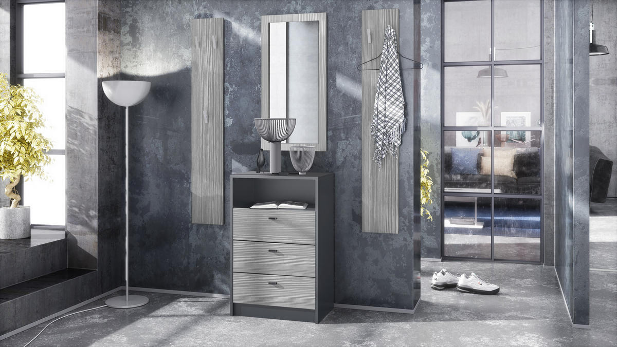 GARDEROBE Pino Avola-Anthrazit - Anthrazit, Holzwerkstoff (135/190/36cm) - Vladon