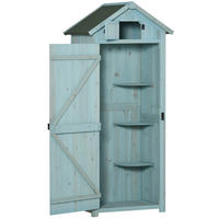 GARTENKOMMODE 77/179/54,2 cm Hellblau aus Holz mit abnehmbaren Regalen - Hellblau, Holz (54.2/179/77cm) - OKMYHOME