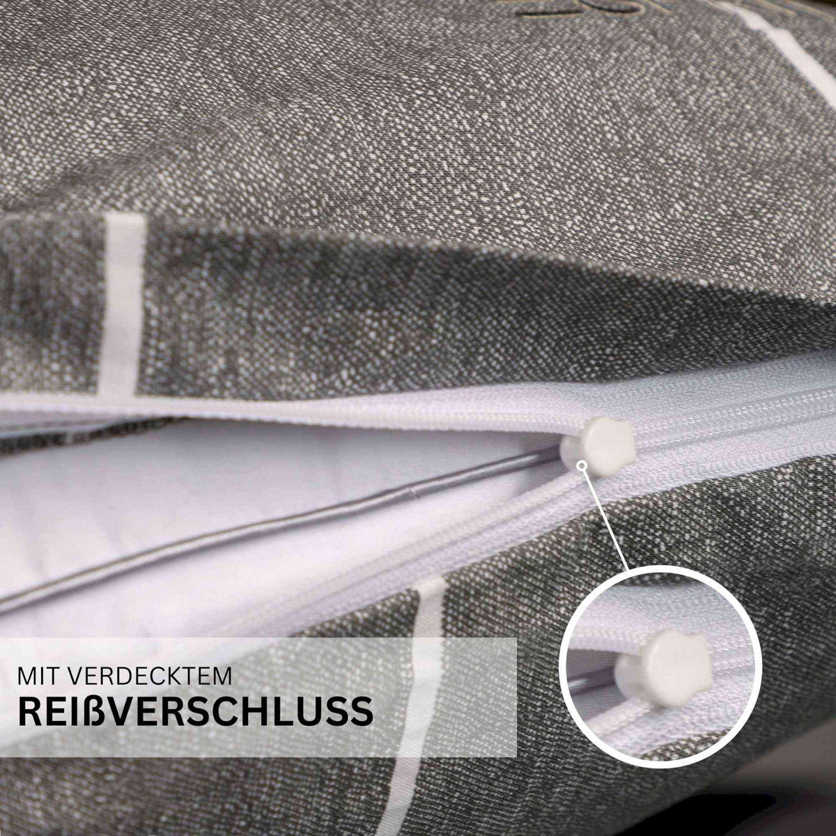 RENFORCÉ KISSENBEZÜGE HARPLINES - Anthrazit, Textil (40/80cm) - Esprit