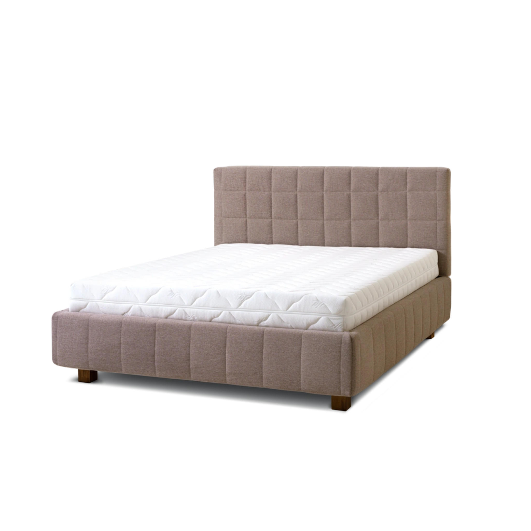 POLSTERBETT Quadro 160x200 in Siena Brown - Braun, Holz (160/200cm) - Letti Moderni