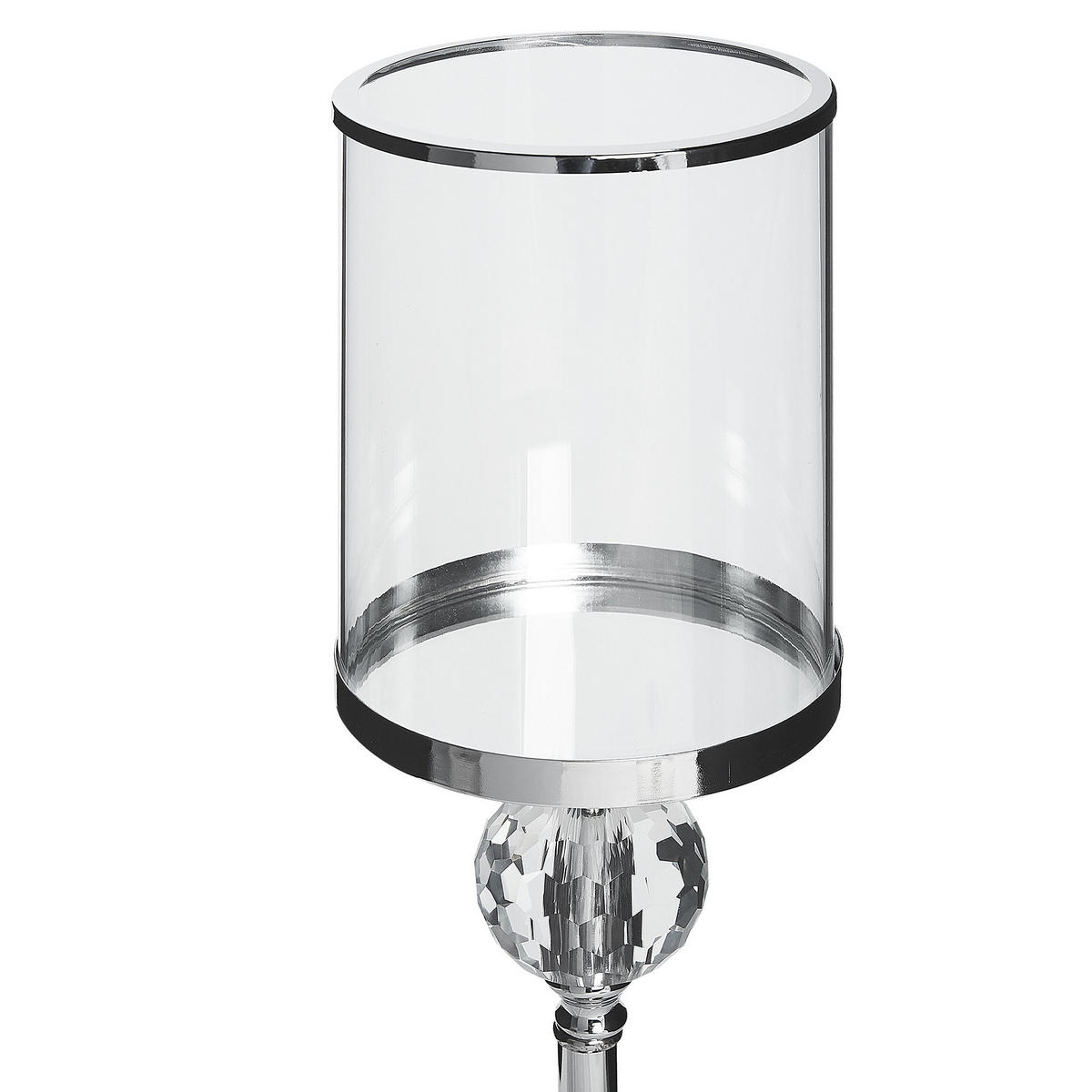 KERZENSTÄNDER Silber 58 cm Cotui - Silberfarben, Glas (16/58/16cm) - Beliani