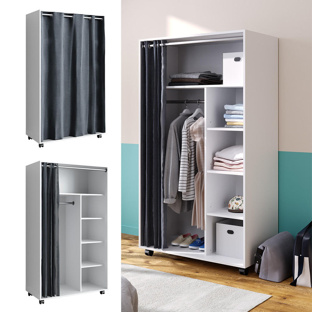 KLEIDERSCHRANK Doros Weiß 100 x 168 cm - Weiß, Holzwerkstoff (100/168/50cm) - Vicco