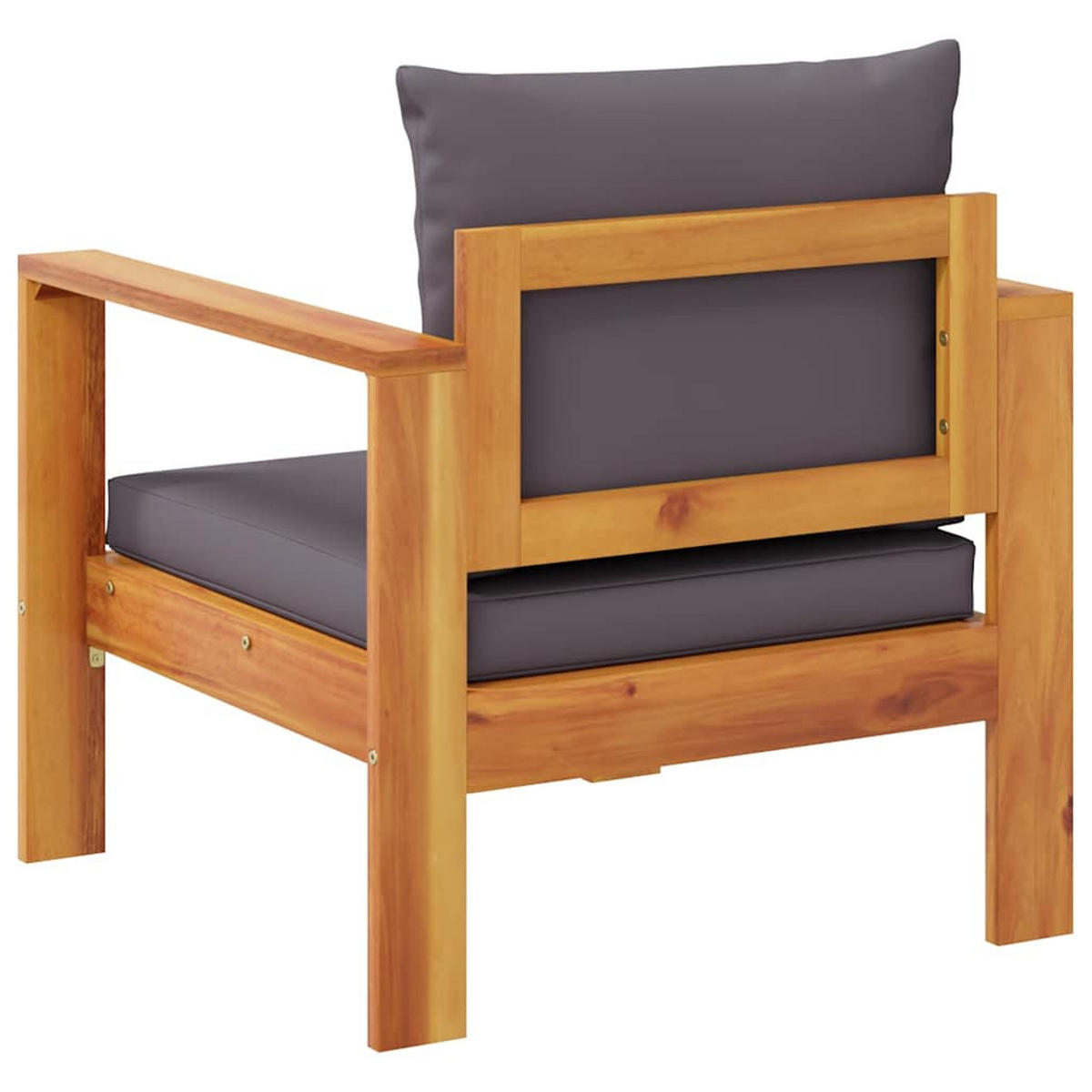 GARTENSESSEL Mit Kissen Massivholz Akazie - Dunkelgrau, Holz (68/64/68cm) - vidaXL