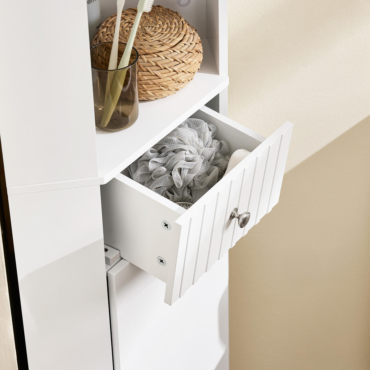 HOCHSCHRANK Weiß - Weiß, Holzwerkstoff (44/171/31cm) - SoBuy