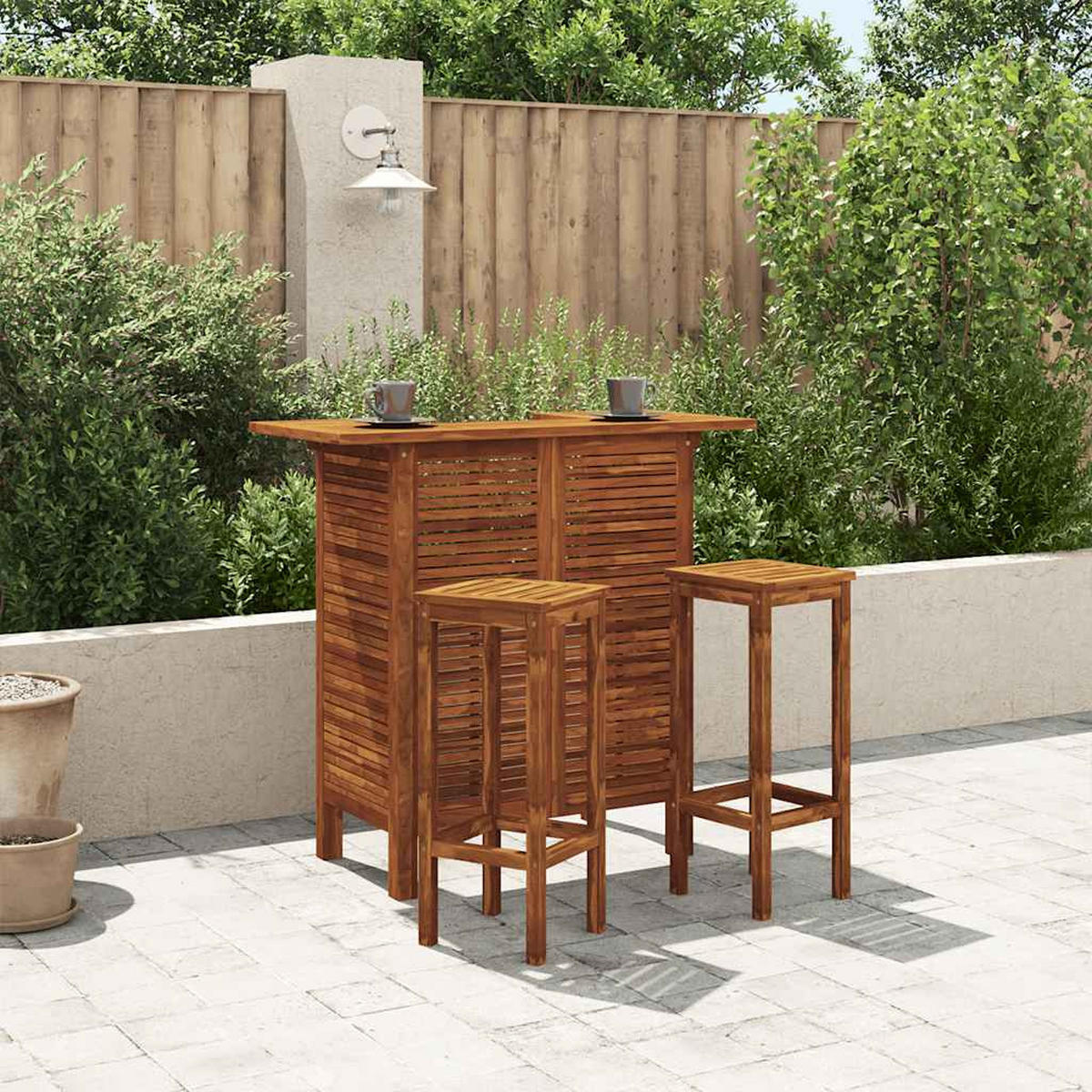 BARTISCH 110/50/105 Cm Massivholz Akazie - Braun, Holz (110/50/105cm) - vidaXL