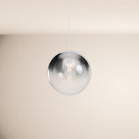 HÄNGELAMPE Orb 1.5m AbhängungRauch Verlauf/Weiß Ø 30cm - Weiß/Grau, Glas (30/30/30cm) - s.luce