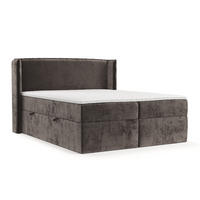 BOXBETT Viva 180/200 cm Braun im Lotta Stoff - Schwarz/Braun, Holz/Holzwerkstoff (180/200cm) - AltaBeds
