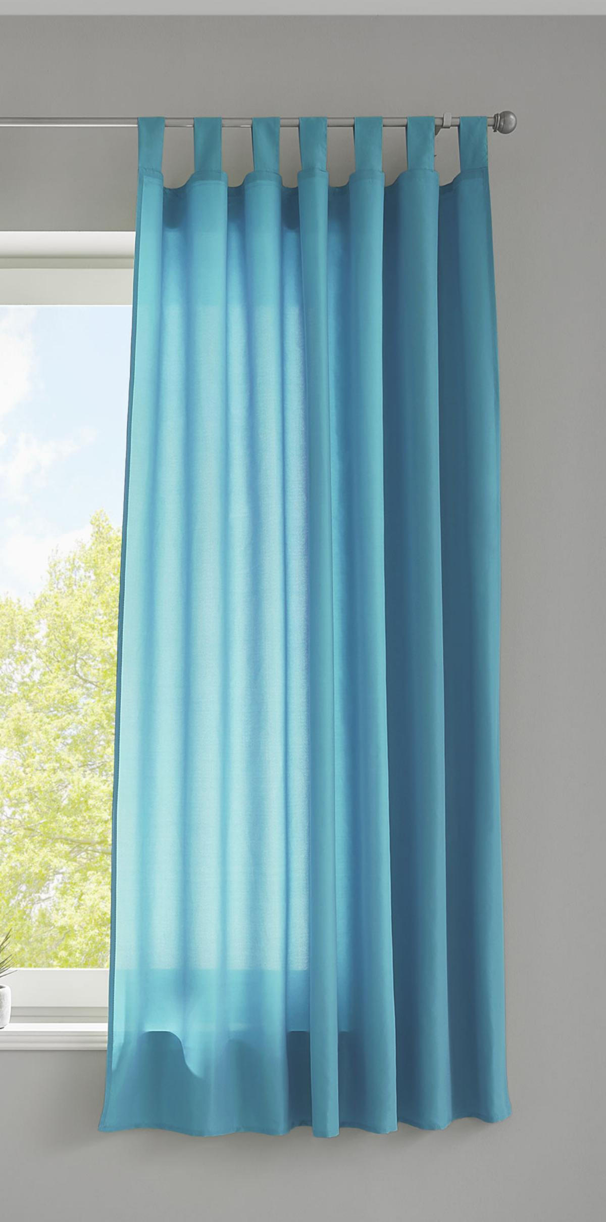VORHANG POTSDAM HxB 175x140 cm Türkis - Türkis, Textil (140/175cm) - Gardinenbox