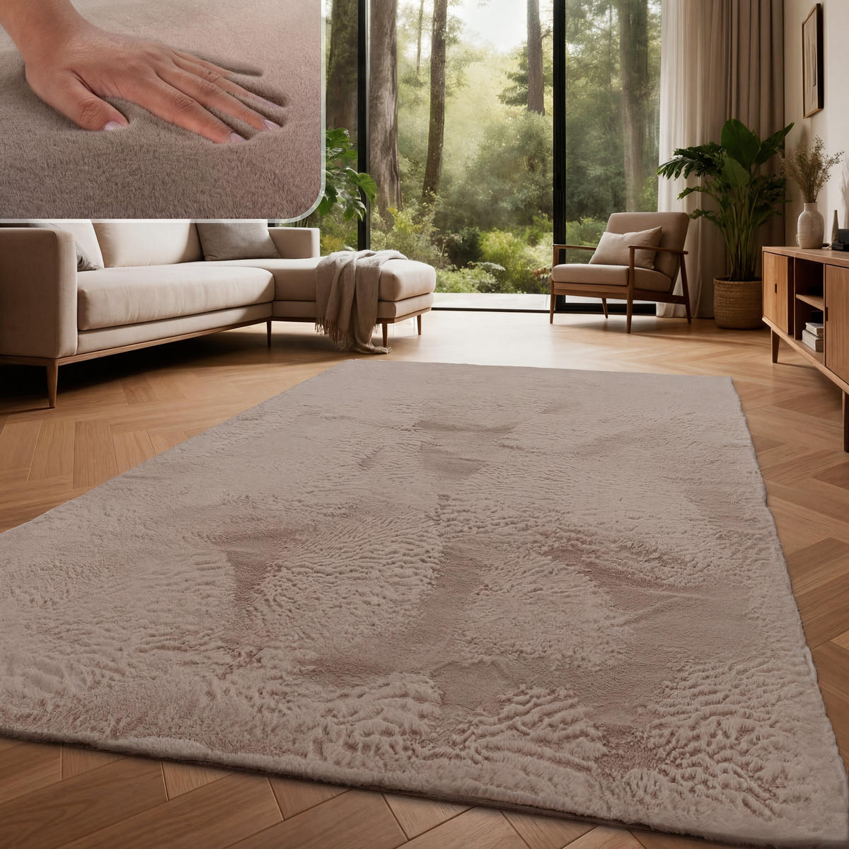 HOCHFLORTEPPICH 160/230 cm Rabbit 780 - Taupe, Textil (160/230cm) - Paco Home