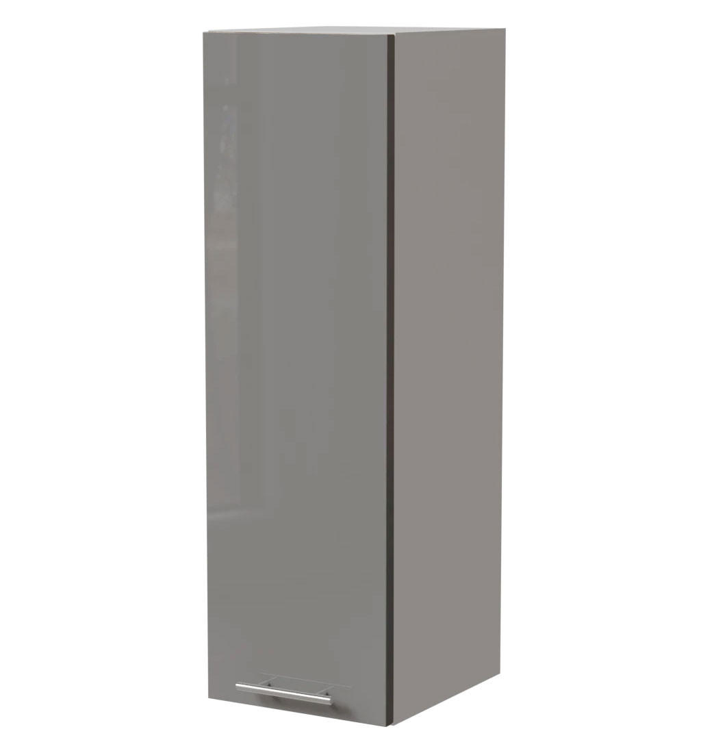 KÜCHENHÄNGESCHRANK W4/30 Essen Grau Hochglanz / Weiß Matt 30 / 32,5 / 96cm - Weiß/Grau, Holz/Holzwerkstoff (30/96/32.5cm) - Feldmann-Wohnen