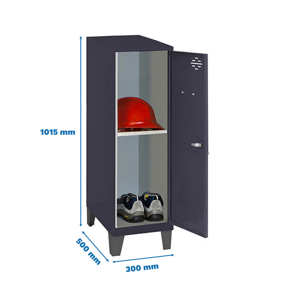 SCHLIESSFACHSCHRANK Amego HxBxT 101,5x30x50 cm 1x Fachboden Mit Standfüße Anthrazit-Anthrazit Spind - Anthrazit, Metall (30/101.5/50cm) - PROREGAL