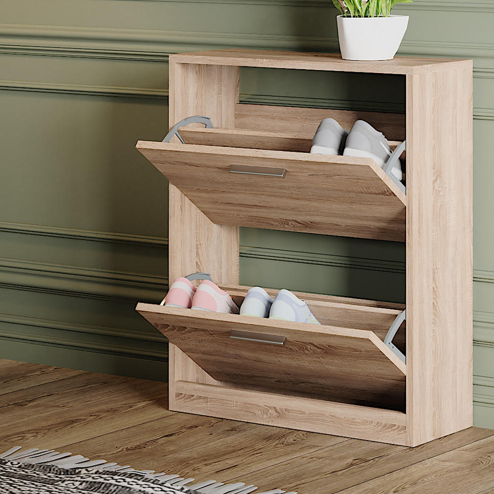 SCHUHSCHRANK Gizmo Sonoma 59 x 72.5 cm 2 Fächern - Sonoma Eiche, Holzwerkstoff (59/72.5/22cm) - Vicco