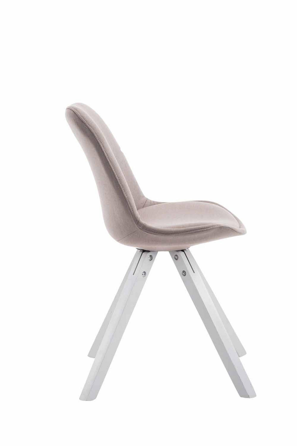 STUHL Stoff taupe - Taupe/Weiß, Holz/Textil (48/84/56cm) - CLP