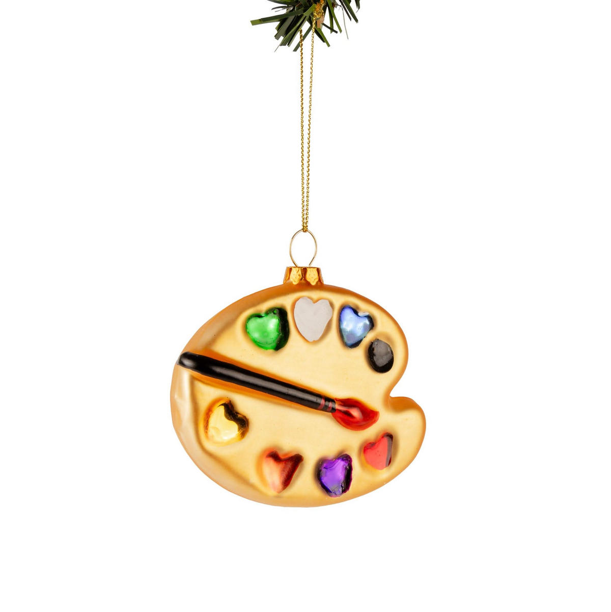 WEIHNACHTSKUGEL Malerpinsel 10 cm - Goldfarben, Glas (3/9/1cm)