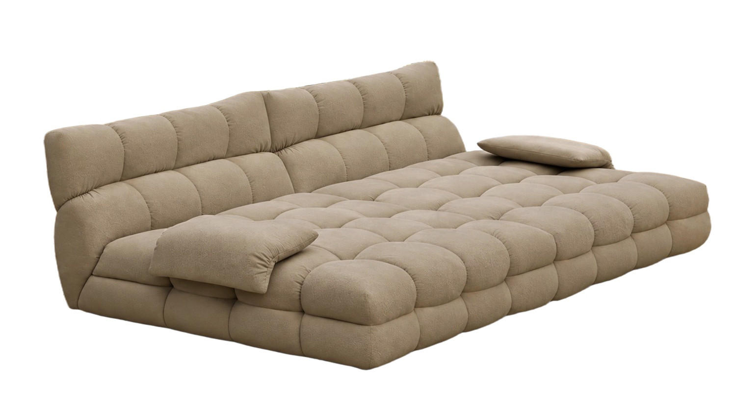 BIG SOFA AMIA Taupe Velvet - Taupe/Schwarz, Kunststoff/Textil (290/86/178cm) - KAWOLA