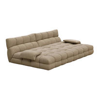 BIG SOFA AMIA Taupe Velvet - Taupe/Schwarz, Kunststoff/Textil (290/86/178cm) - KAWOLA