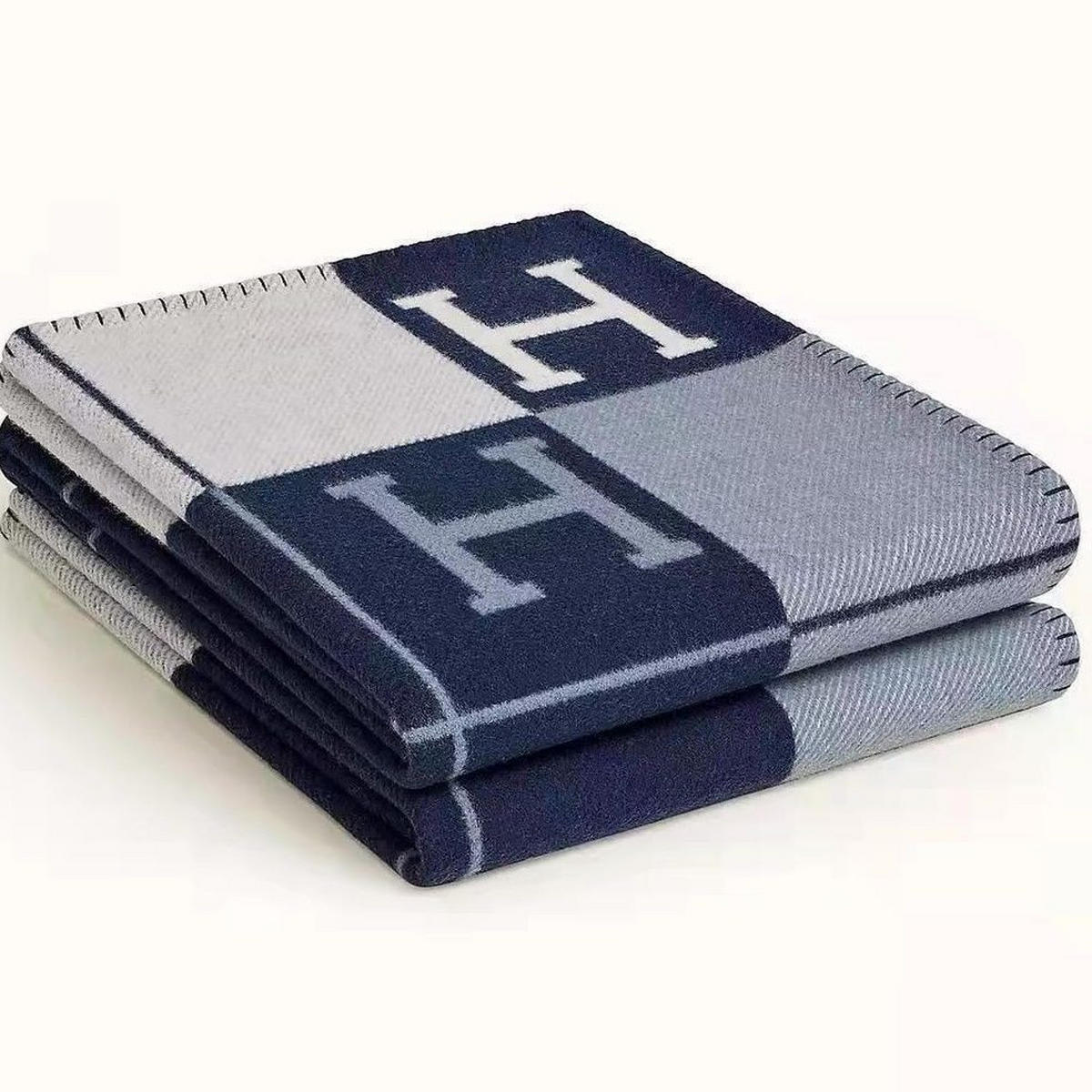 WOHNZIMMERDECKE - 130 x 180 cm - Blau - Blau, Textil (130/180cm)