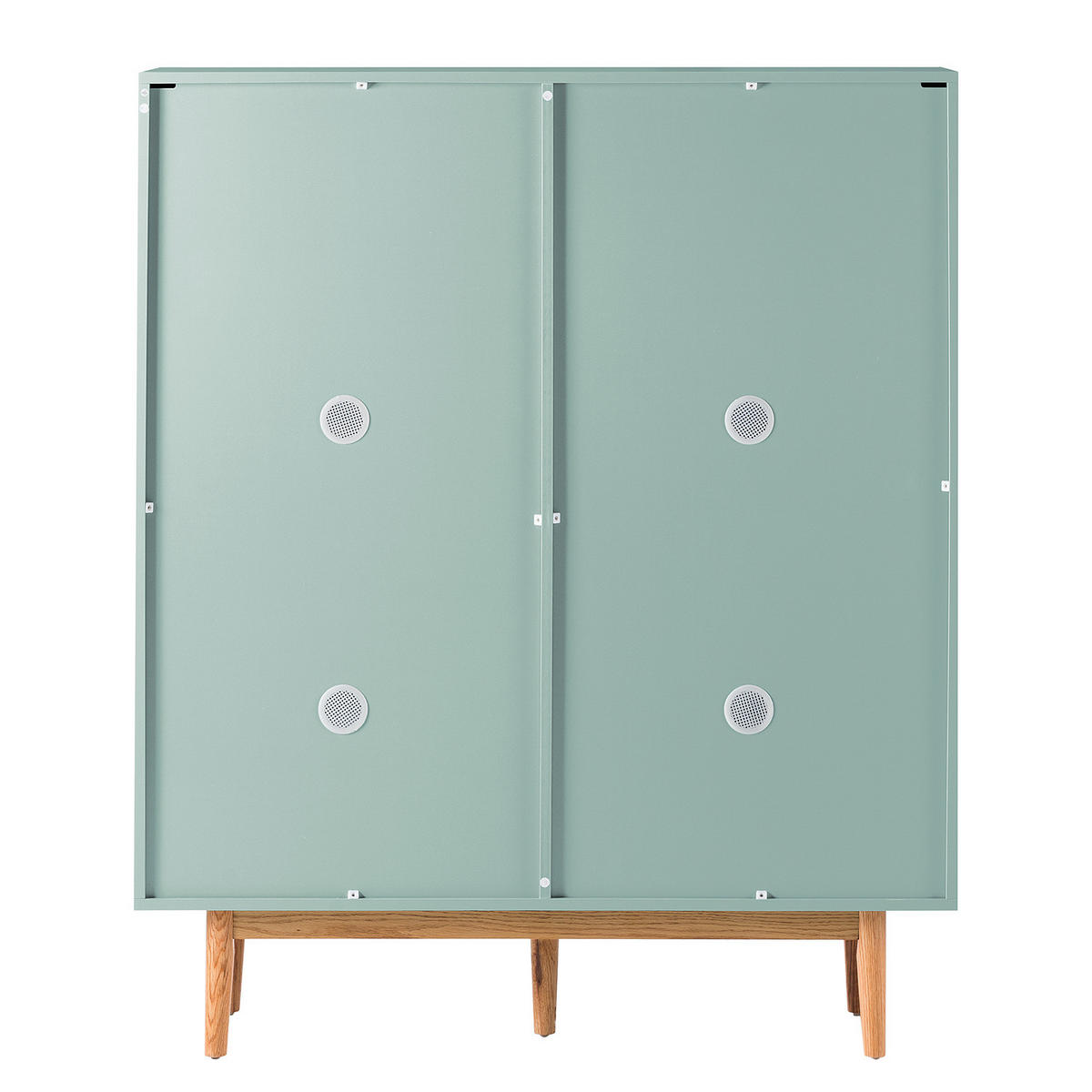 SCHUHKOMMODE mit 2 Schubladen - Eichefarben/Mintgrün, Holzwerkstoff (110/132/38cm) - home24