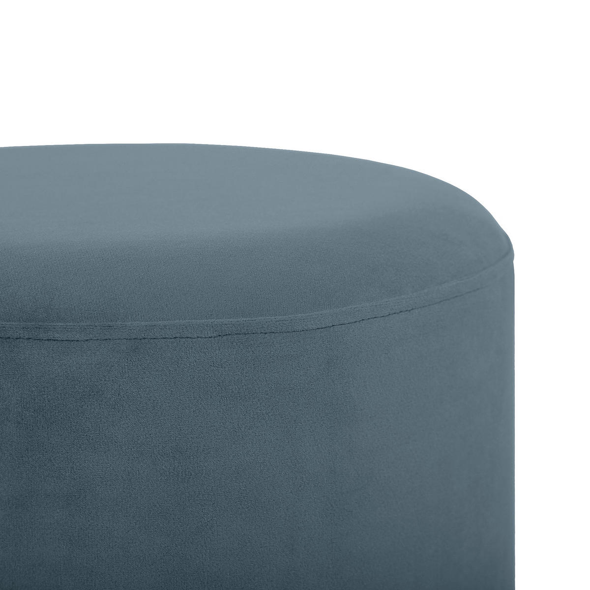 SITZPUFF Charlotte I Seladonblauer Samt und goldenes Metall - Hellblau, Holzwerkstoff/Textil (35/43/35cm) - Sicaan