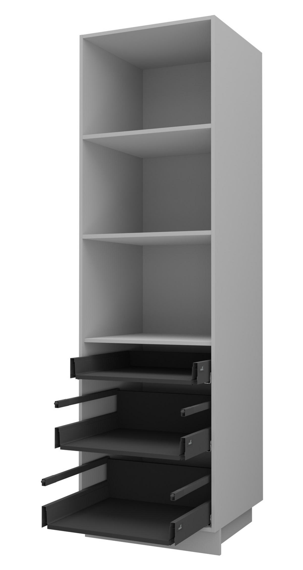 BACKOFEN-HOCHSCHRANK Kvantum D14/RU/3A Beige Matt / Grau Matt 60 / 59 / 207cm - Beige/Grau, Holz/Holzwerkstoff (60/207/59cm) - Feldmann-Wohnen