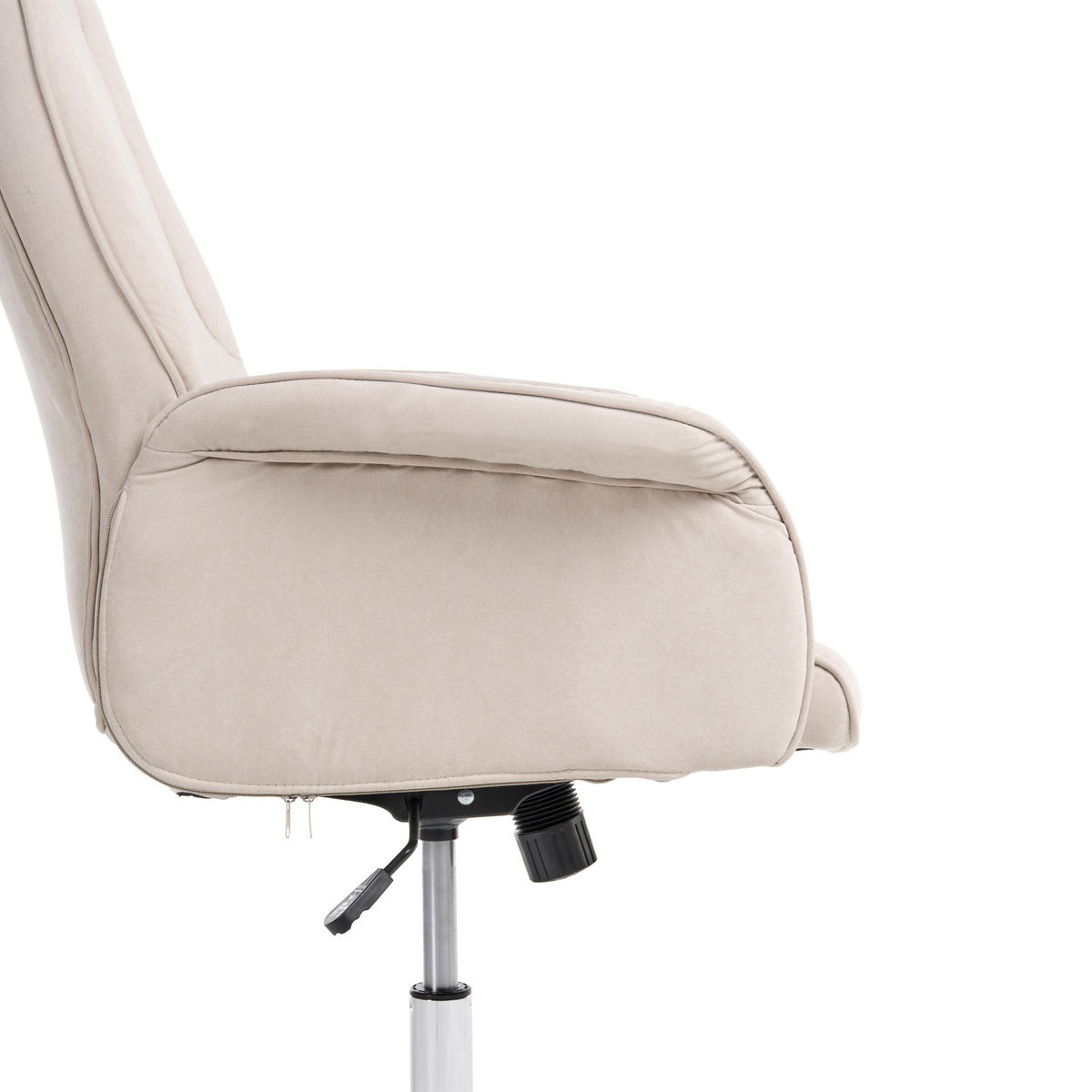 BÜROSTUHL Hellbeige Pilot - Beige/Silberfarben, Textil (72/117/72cm) - Beliani