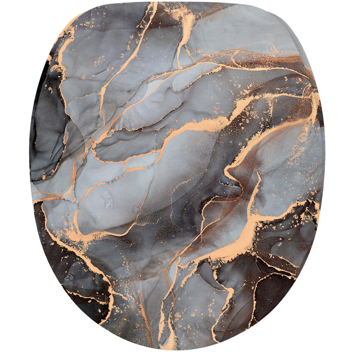 WC-SITZ Marmor Abstrakt - Braun, Holzwerkstoff (38/6/47cm) - Sanilo