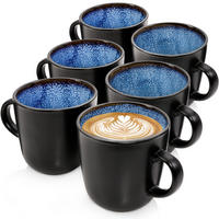 KAFFEEBECHER SET Aruba - 6 teilig aus Steingut - Blau, Keramik (0.43L) - Sänger