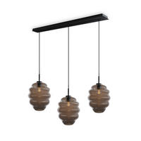 HÄNGELEUCHTE Echos 3-flammig Rauch Ø 25cm - Anthrazit/Schwarz, Glas (25/25/28cm) - s.luce