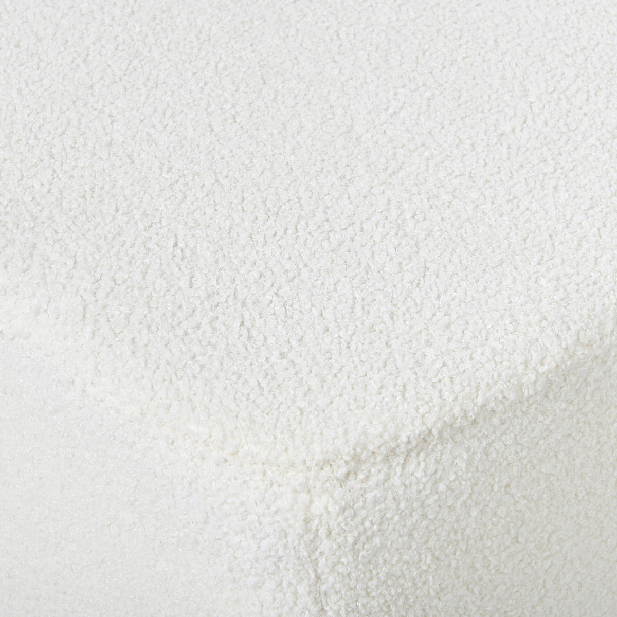 OTTOMANE Bouclé Weiß Lungo - Weiß, Textil (80/35/80cm) - Beliani